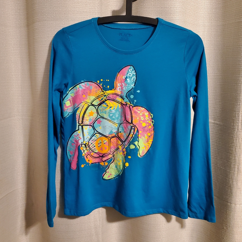 (4/$20) Place Girl's Turtle Graphic Long Sleeve Shirt